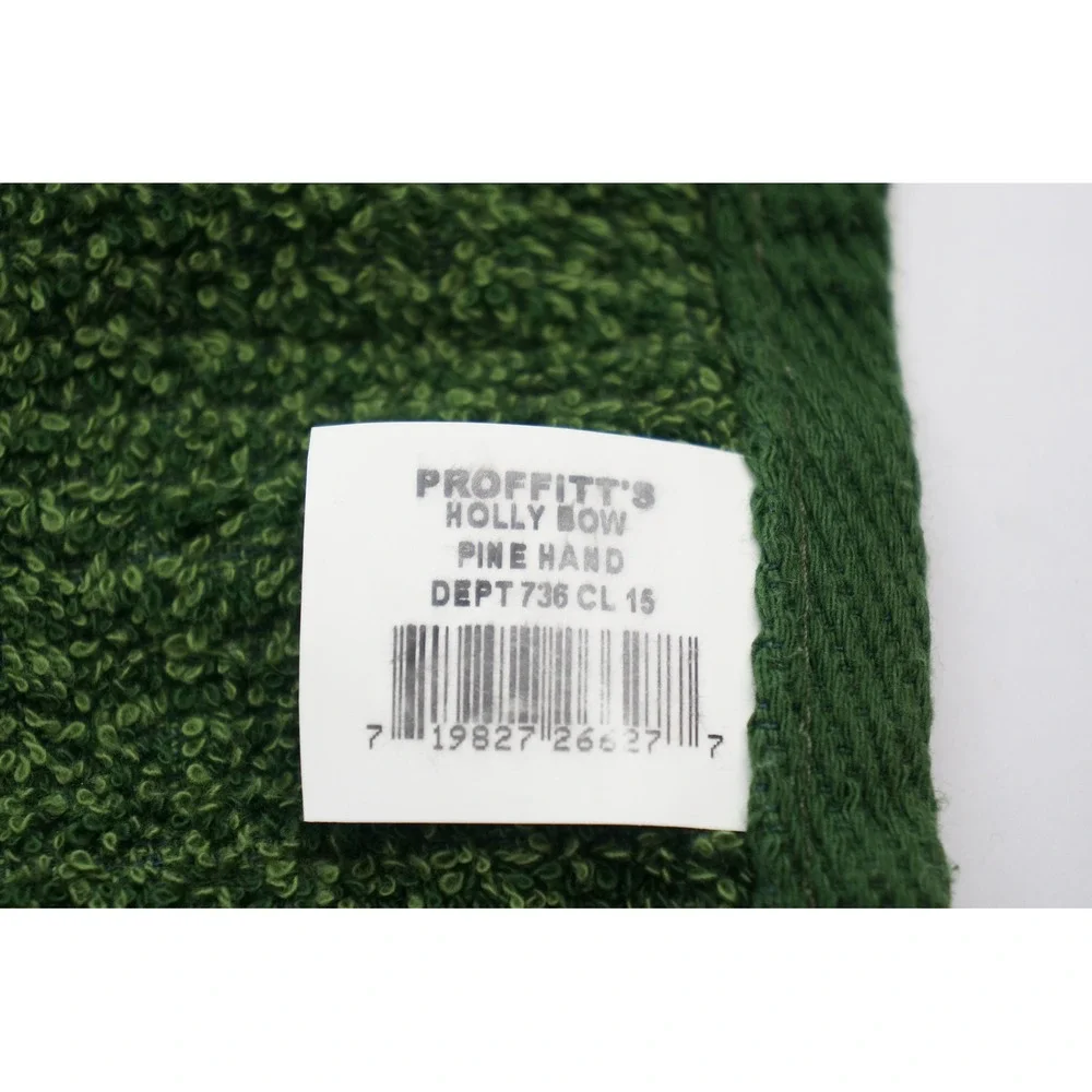 Santens Towel Set 4 Piece Green Holly Bow Pine Christmas Holiday Cotton EUC